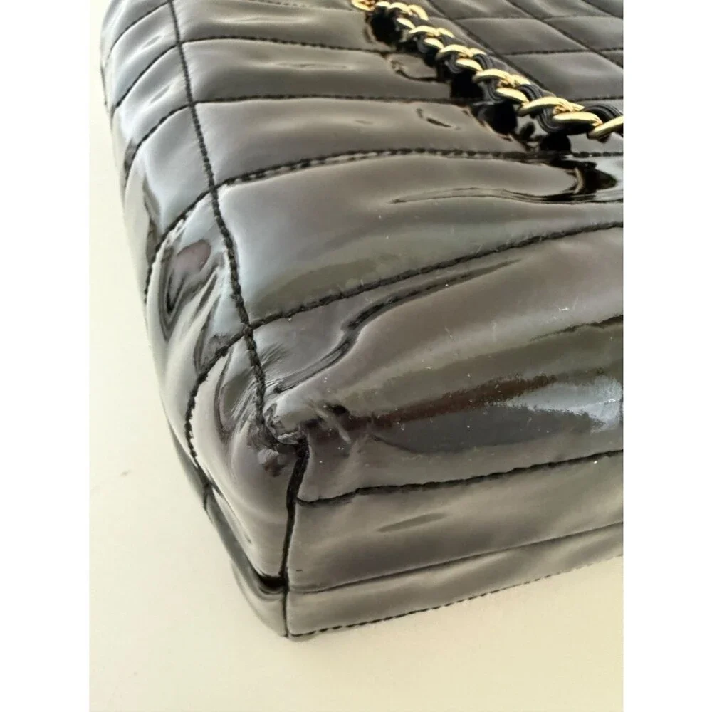 Chanel Patent Leather Grand Shopping Bag